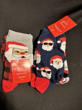 Wondershop Santa Christmas Socks women s Super Soft Crew Socks, One Size 2 Pair