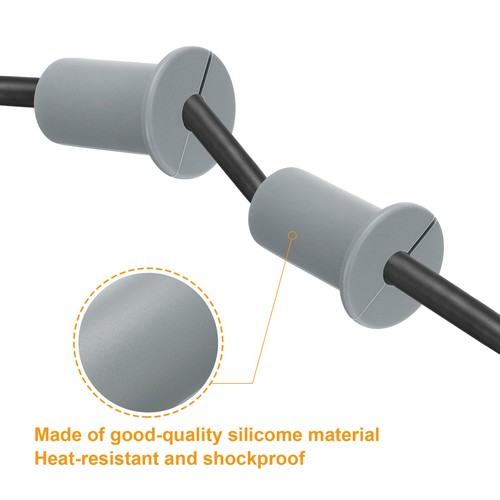 8Pcs Wall Grommets for Cables 1 Inch Cable with 7.5mm Hole, Silicone Grey - Afbeelding 4 van 6