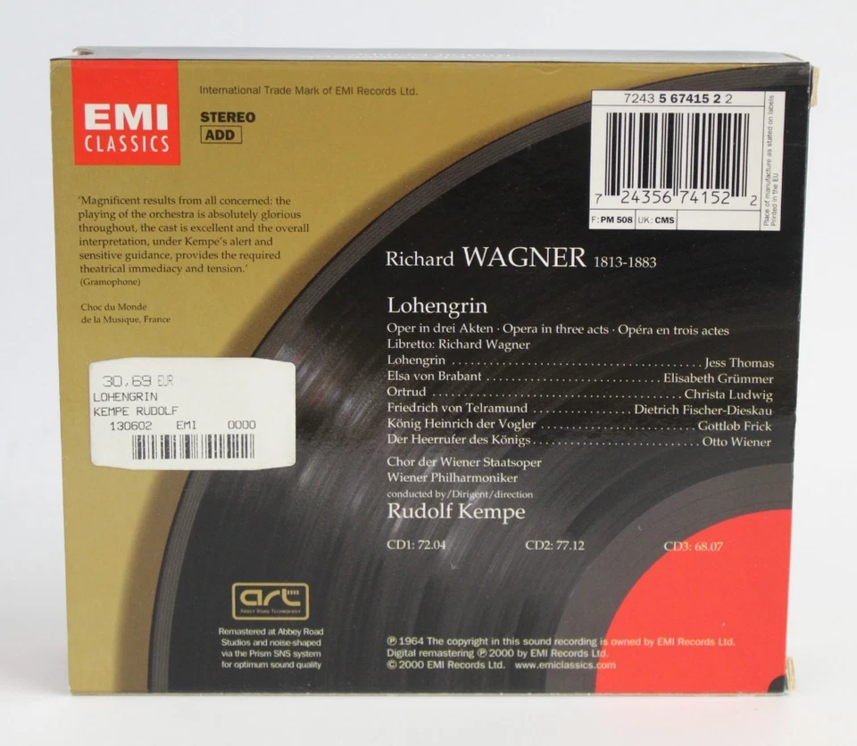 Richard Wagner - Lohengrin (CD-Boxset) / (EMI Classics, 5 67415 2) - Bild 2 von 3