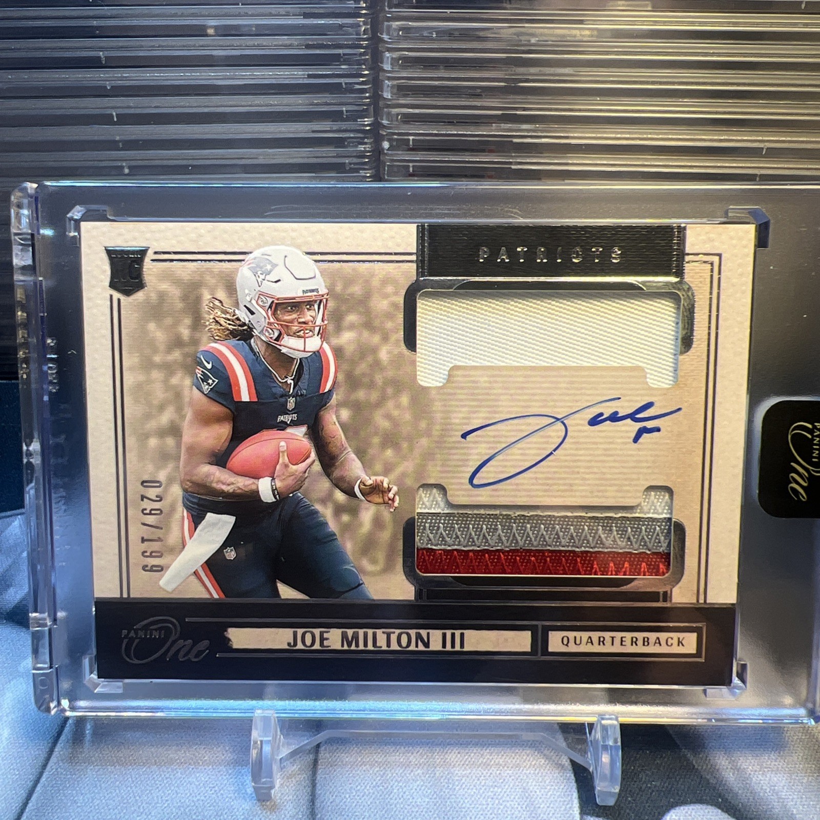 2024 Panini One Rookie Patch Autograph Joe Milton III 29/199