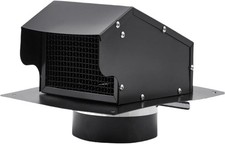 6" Galvanized Steel Roof Vent Cap with Mesh Screen for Chimney/Stove Pipe Black