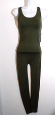 K.I.M. by Kimberly Jean Jumpsuit One Size Fits All S-L Bodycon Sage Green NWT