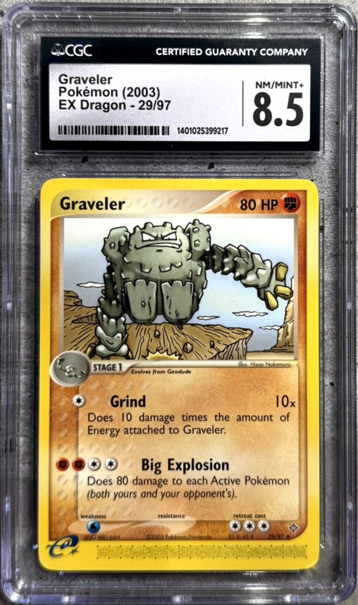 Pokemon Card Graveler CGC 8.5 NM/Mint+, e-Reader EX Dragon 29/97, 2003 (1)