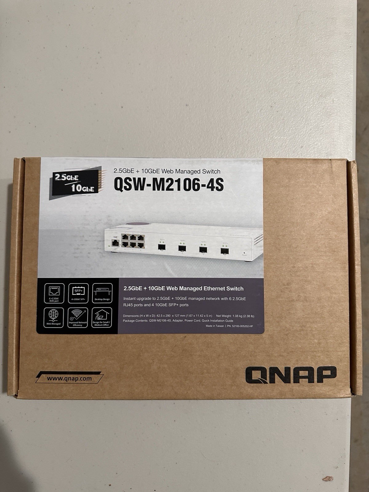 QNAP Managed Switch - QSW-M2106-4S - 2.5gb RJ45 - 10gb sfp+ Ports