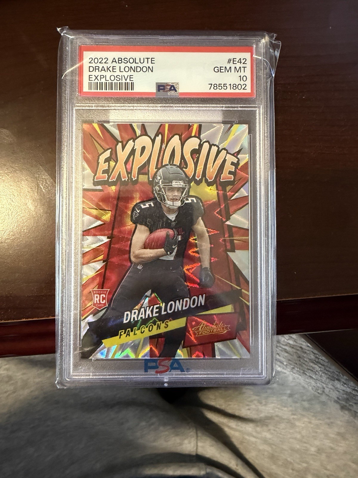 2022 Panini Absolute - Explosive - Drake London - PSA 10 - Rookie, Case Hit