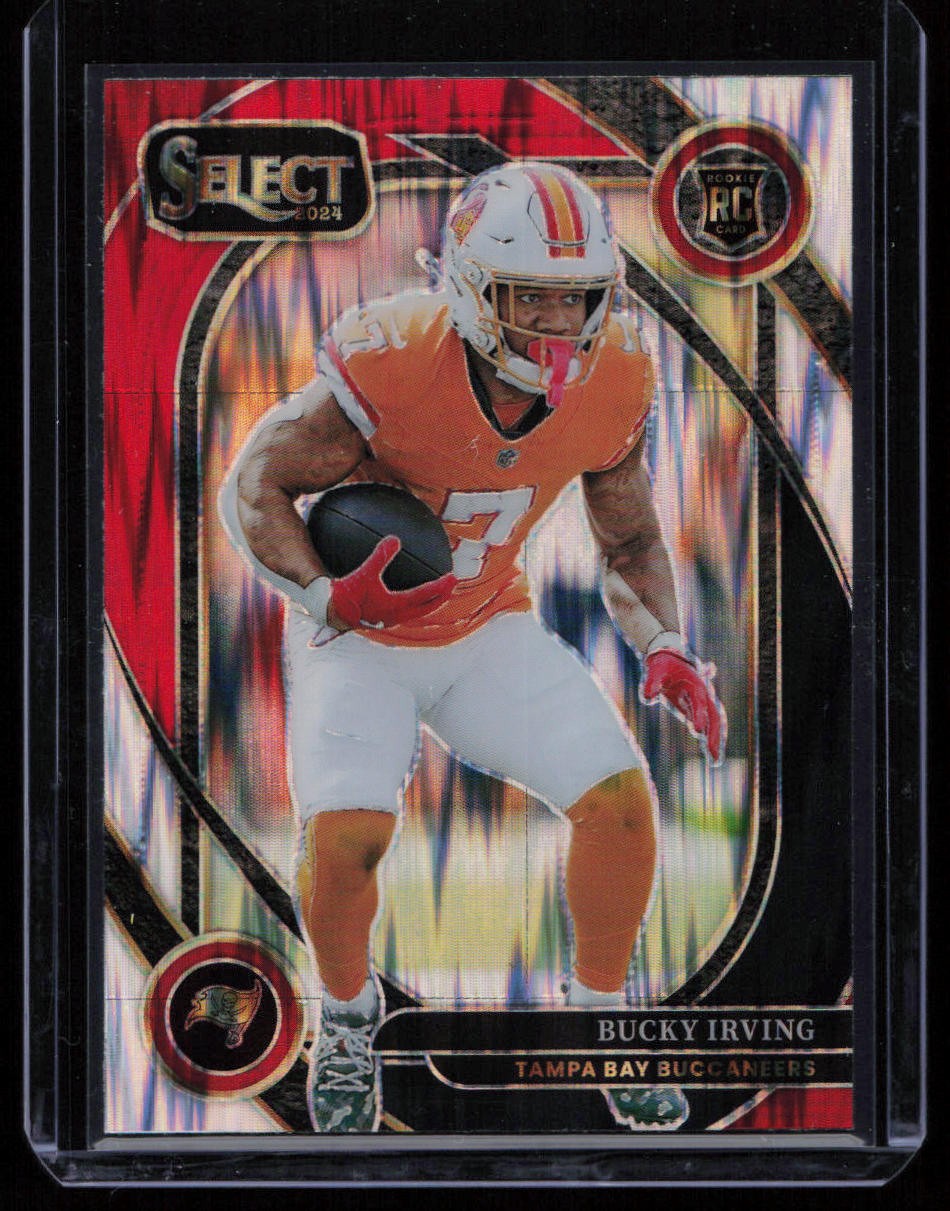 2024 Panini Select #239 Bucky Irving Black & Red Prizm Shock
