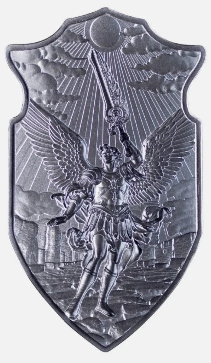 Komsco Mint Korea 2 oz The Shield of St. Uriel Insane Detail em cápsula em perfeito estado - Imagem 4 de 4