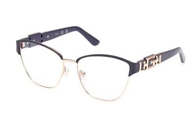 GUESS GU2984 020 Gray Cat Eye Metal Optical Eyeglasses Frame 54-16-140