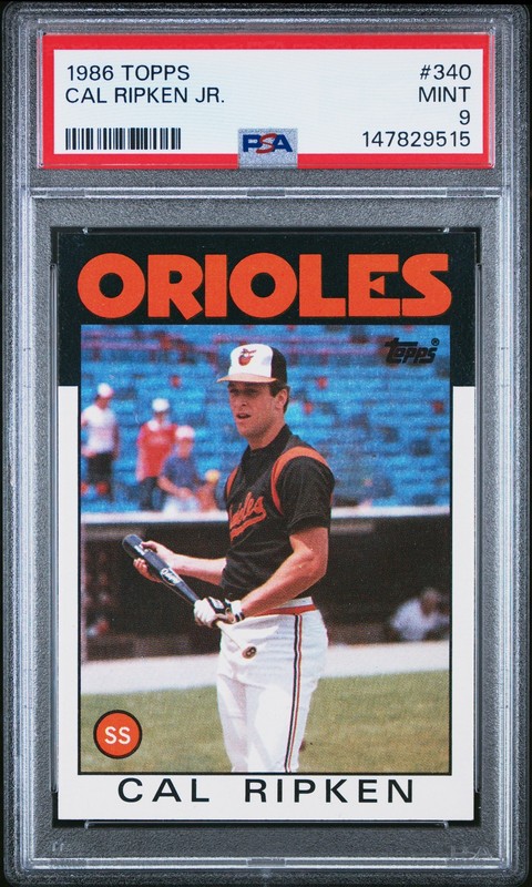 1986 TOPPS #340 CAL RIPKEN JR. PSA 9