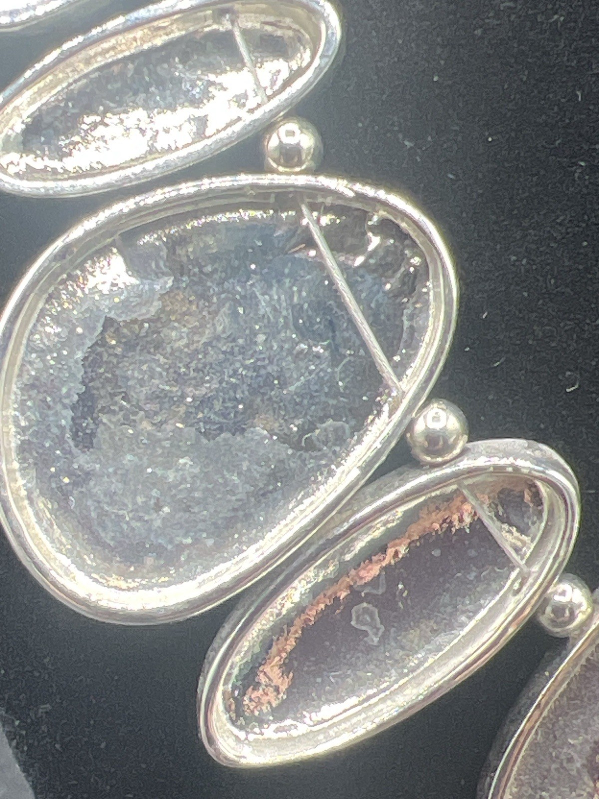 Statement Necklace Abalone Shell & Sterling Silve… - image 4