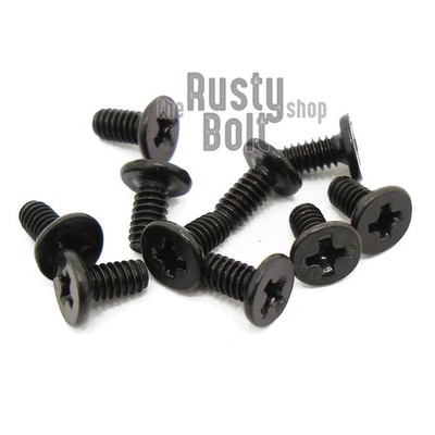 M2 x 4mm, Phillips Wafer Flat Head Screws, Black, Computer, Laptop, Machine