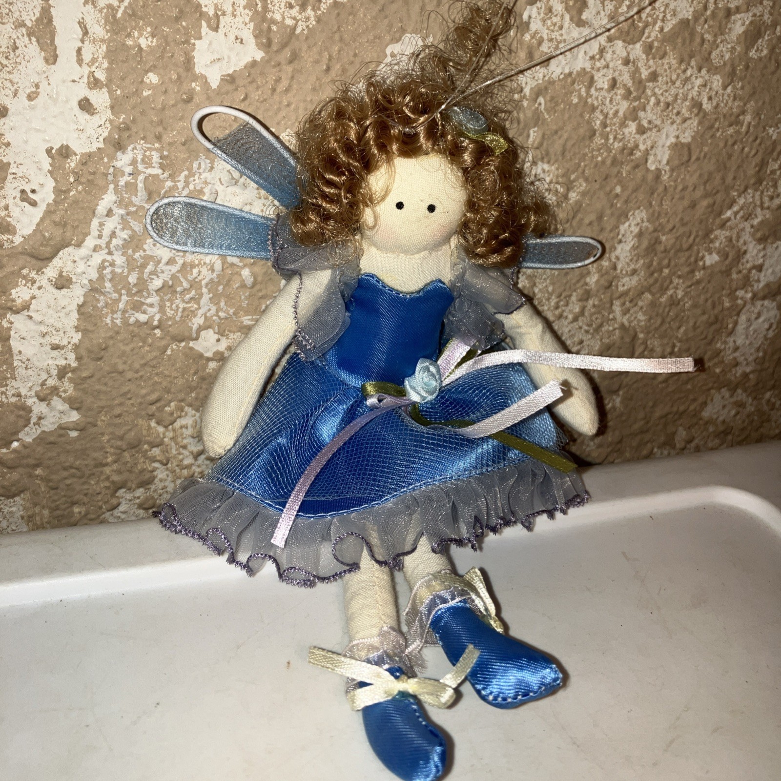 2007 Burton Doll Christmas Ornament Angel Holiday Fairy Blue 