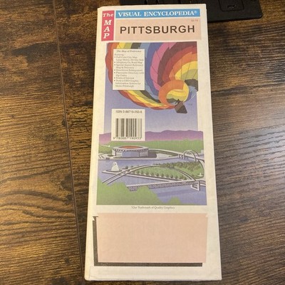Pittsburgh Vtg Road Map Visual Encyclopedia Three Rivers Stadium Civic Arena