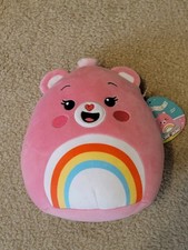 Squishmallows Care Bears Cheer Bear 8 Inch Rainbow Tummy Soft Plush New