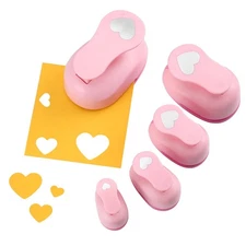 Heart Paper Punch Set 3/8 Inch 5/8 Inch 1 Inch 1.5 Inch 2 Inch 5 Different Si...