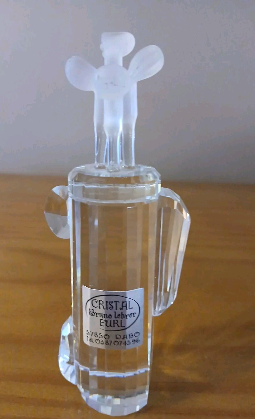 Cristal Crystal Bruno Lehrer Eurl Golf Bag Paperweight