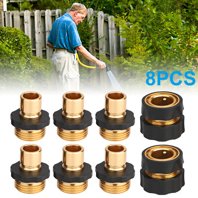 3/4'' Garden Hose Quick Connect Water Hose Fit Female Male Connector Set Fitting