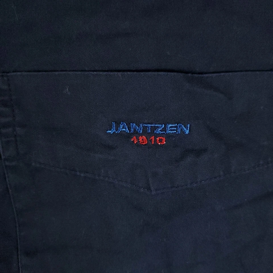 Camisa Jantzen Para Hombre Grande Azul Marino De Colección Hecha en EE. UU. Manga Larga Abotonada Foto 2 de 4