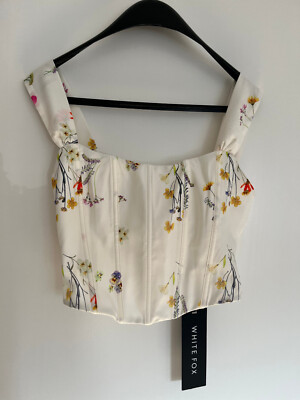 White Fox Boutique Top mit Blumenmuster, XS (Hollywood Dreams Bustier Dandelion)