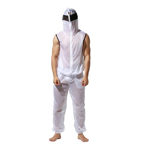 Herren Transluzent Reise Kleidung Hose Ärmellos Mantel Sonne UV Schutz Set - Bild 8 von 14