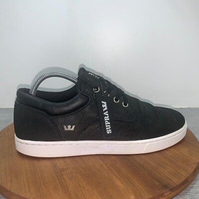 Supra Skateboarding Shoes Mens Lace Up Black White Sole Sneakers Casual  Skate