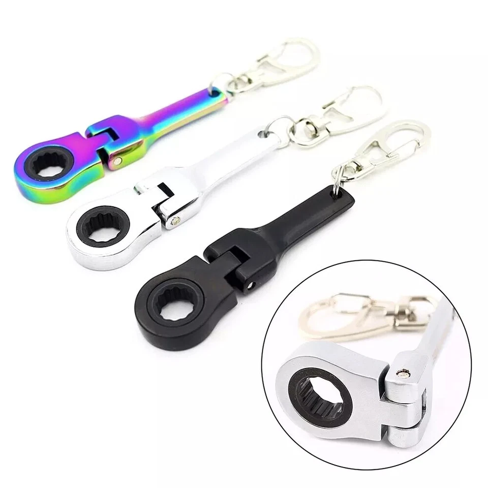10mm Ratchet Wrench Keychain Key Ring Portable Ratcheting Wrench Key Chains § - Image 3 of 4