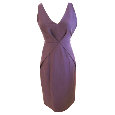 Ted Baker Women Purple Sheath Silk Dress size 0 = 2 Sleeveless 