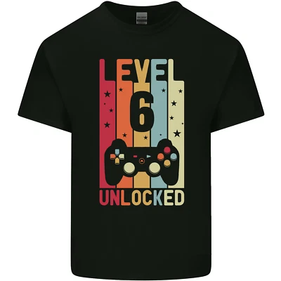 GILDAN 6th Birthday 6 Year Old Level Up Gaming Kids T-Shirt Childrens