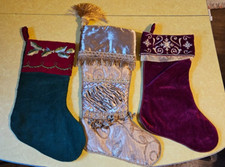 Christmas Stockings Lot of 3 Gold Red Green Great Condition