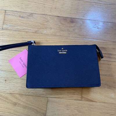 Kate Spade New York Cameron Street Leila Leather Wristlet Blazer Blue PWRU5798
