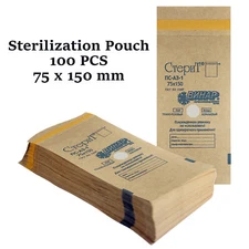 Dental Lab Medical Self-Sealing Hot Air Sterilization Pouch 100 pcs 75x150mm