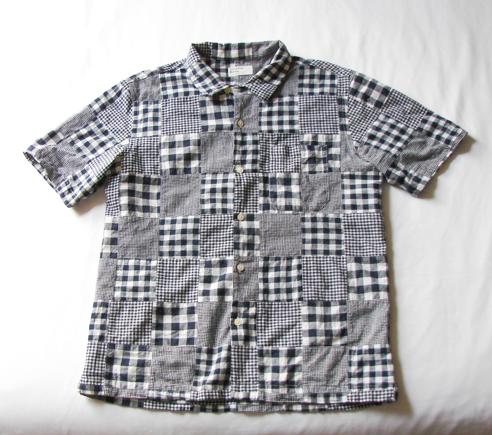 Men's Universal Works Patchwork Cut Sew Style Pla… - image 1