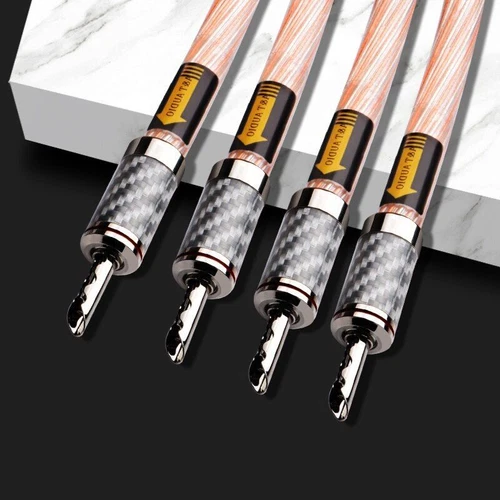 Hifi Speaker Cable High Quality Speaker Wire With Carbon Fiber Banana and Y Plug - Picture 5 of 10