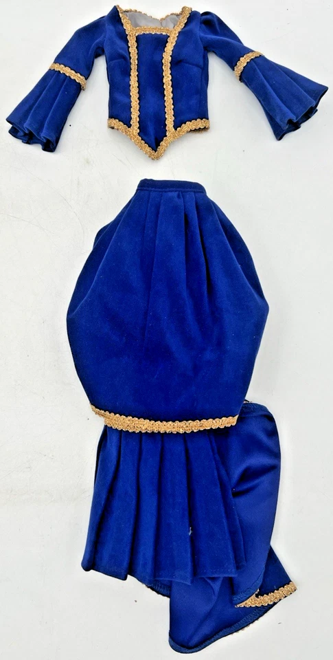 VESTIDO MUÑECA PATRIÓTICA 4 DE JULIO, SOMBRERO, SOMBRILLA Y TERCIOPELO AZUL 22"? SIN ETIQUETAS Foto 2 de 4