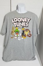 Looney Tunes Gang Adult Sz XL Grey Bugs Daffy Taz Wile E Marvin See Description