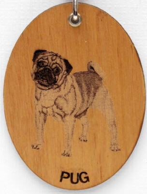 PUG WOODEN KEY CHAIN