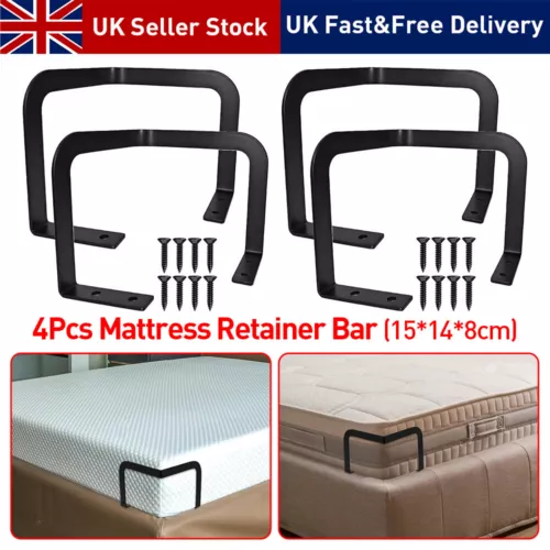 4Pcs Mattress Retainer Holder Bracket Guard Mattress Retainer Bar Slip Non Slip - Picture 4 of 10