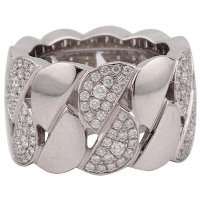 Cartier La Dona Ring XL 18K White Gold Diamond Size 51