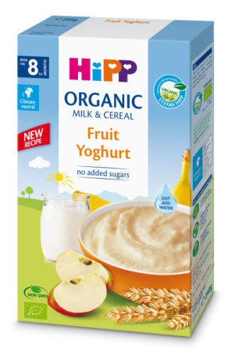HIPP ORGANIC Fruit Yoghurt Baby Milk Cereal from 8 Months 250g 8.8oz - Picture 1 of 3