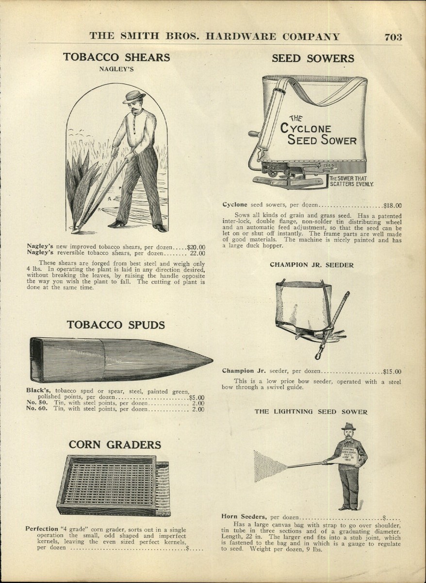 tobacco seeder 1912 PAPER AD Eagle Corn Planter American Standard Nagley Tobacco Shears  Seeder