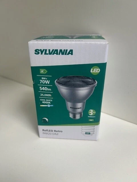LED Sylvania 8W= 70W E27 ES Par20 4000k Cool White Dimmable Reflector Light Bulb - Image 4 of 4