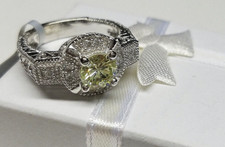 GORGEOUS GREEN PERIDOT GEMSTONE GENUINE 925 SOLID STERLING SILVER RING 8 1/2 NEW