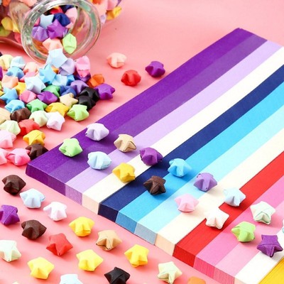 Lucky Stars Origami Paper Folding Craft Shinny Strips 2025Double-Sided DIY US