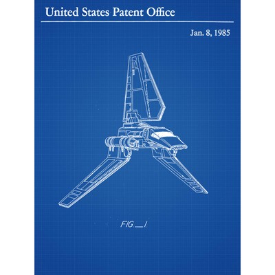Johnston Imperial Shuttle Spielzeug Weltraum 1985 Patent Wandbild Leinwanddruck 18 x 24 Zoll