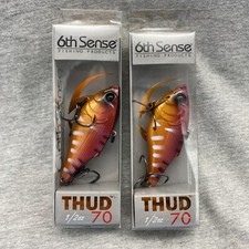 (2) 6th Sense Fishing Quake Thud 70 Mud Bug Red 1/2oz Lipless Crankbait
