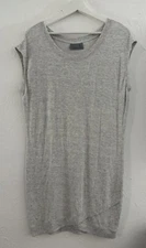 ATHLETA Beyond Soft Criss Cross Dress Heather Gray Tulip Hem Cap Slv Sz Small