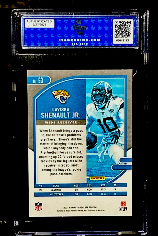 Laviska Shenault Jr. 2021 Absolute Orange Mosaic /199 Jaguars ISA 9 Mint POP 1 - Image 2 of 2