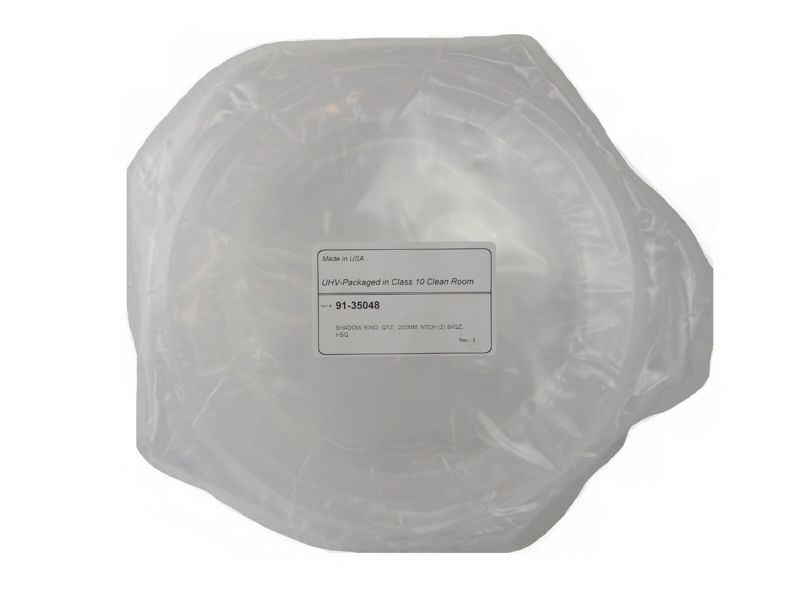 West Coast Quartz 91-35048 200mm Shadow Ring Notch (2) Si/QZ HSQ300 New Surplus