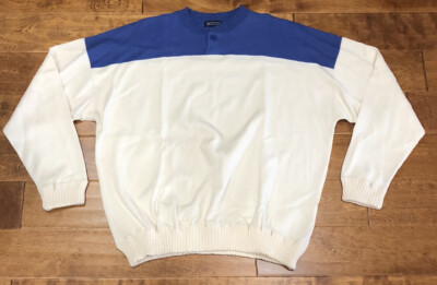 Austin Reed Of Regent Street Cream/Blue Sweater XL 100% Cotton | eBay