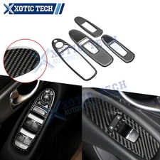 Real Carbon Fiber Window Door Lift Lock Frame Trim For Infiniti Q50 Q60 17-2024